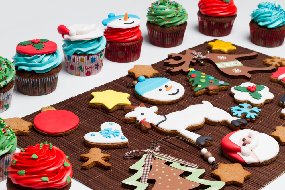 christmas cookies and cupcakes