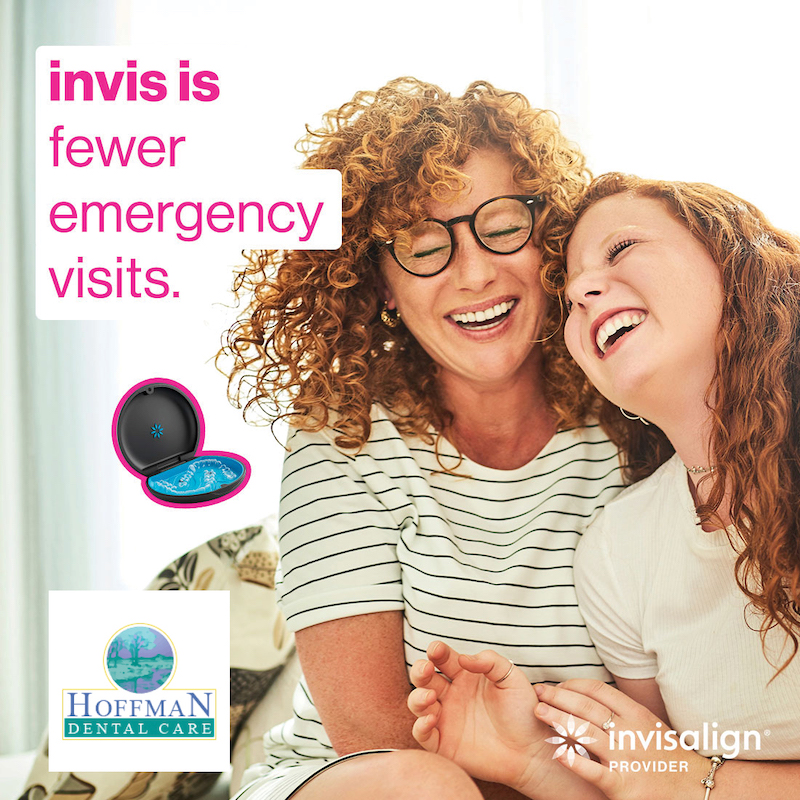 woman and daughter smiling with invisalign benefit - fewer emergency visits